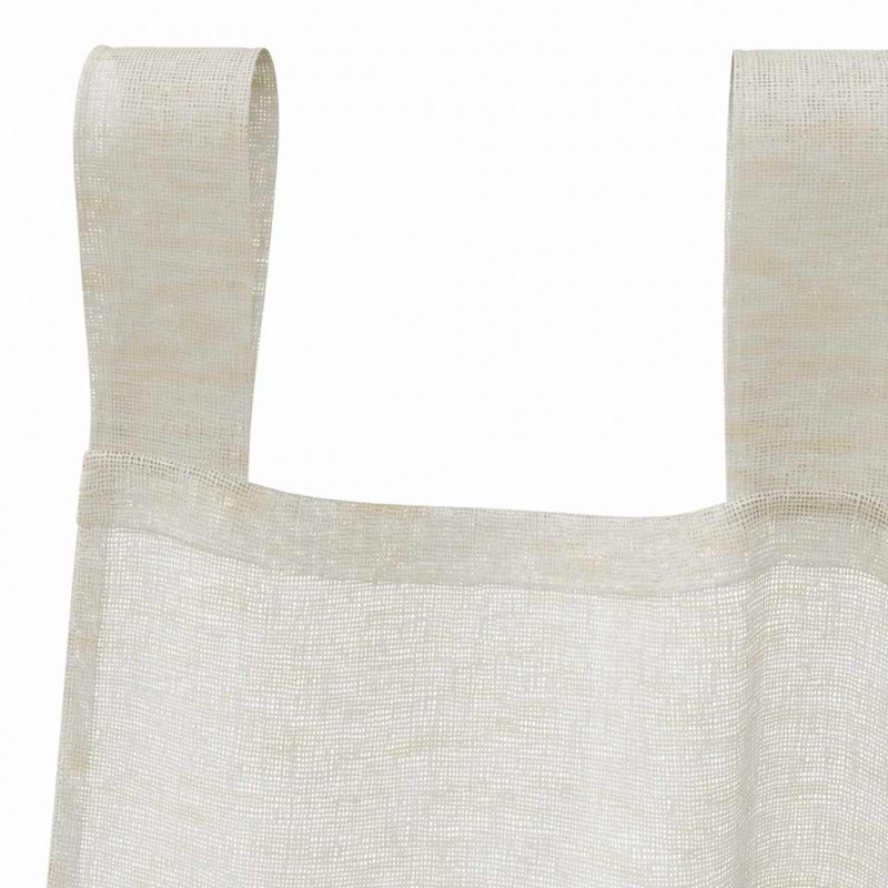 Firany Voile z zasłonami 2 pcs Kremowy 245 x 140 cm Poliester