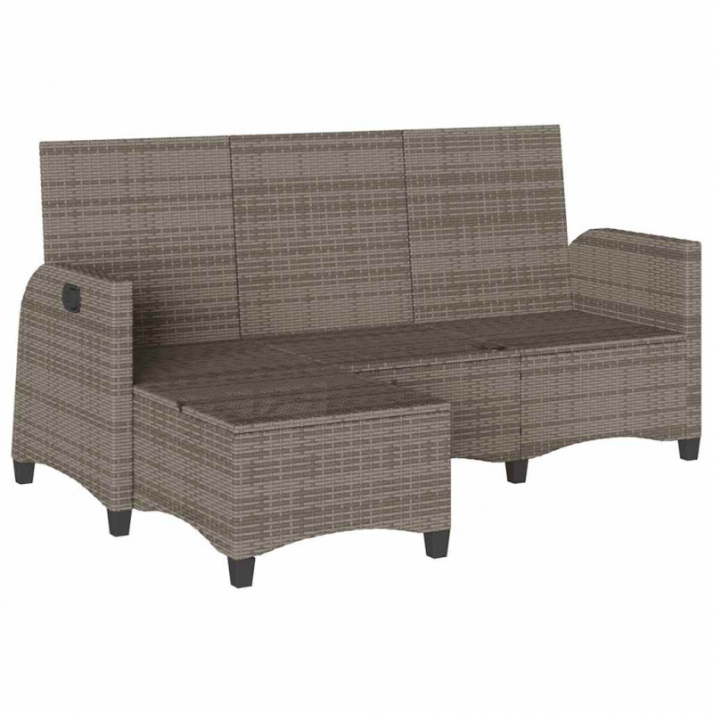 Rozkładana Sofa Ogrodowa z Poduszkami L-kształtna Szara