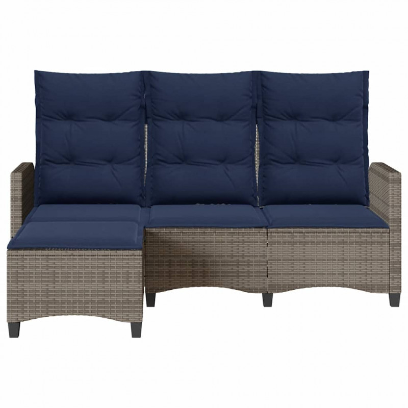 Rozkładana Sofa Ogrodowa z Poduszkami L-kształtna Szara