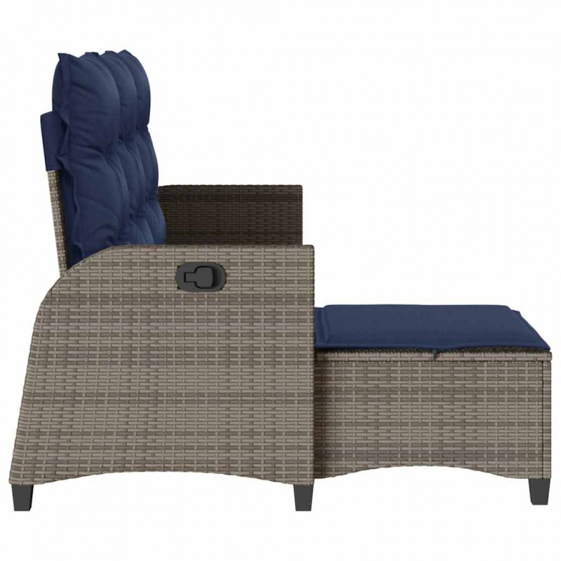 Rozkładana Sofa Ogrodowa z Poduszkami L-kształtna Szara