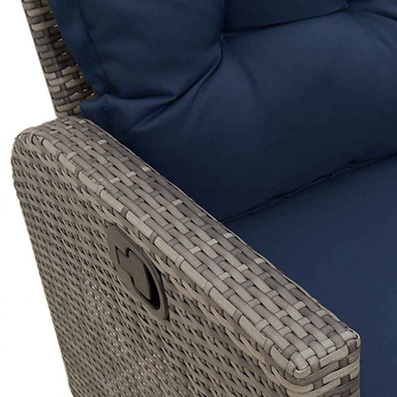 Rozkładana Sofa Ogrodowa z Poduszkami L-kształtna Szara