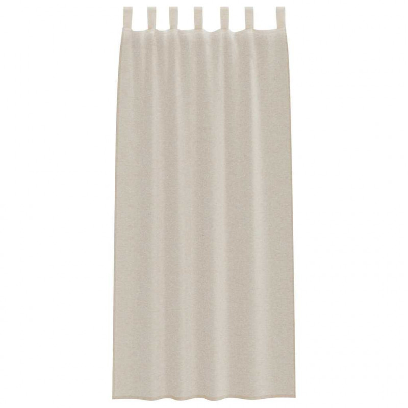 Firany Voile z zasłonami 2 pcs piaskowy 245 x 140 cm Poliester