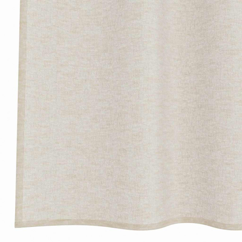 Firany Voile z zasłonami 2 pcs piaskowy 245 x 140 cm Poliester
