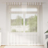 Firany Voile z zasłonami 2 pcs piaskowy 260 x 140 cm Poliester