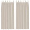 Firany Voile z zasłonami 2 pcs piaskowy 260 x 140 cm Poliester