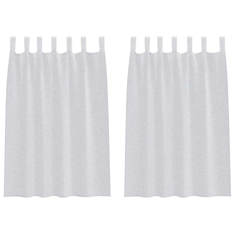 Firany Voile 2 pcs Jasnoszary 140 x 140 cm Poliester