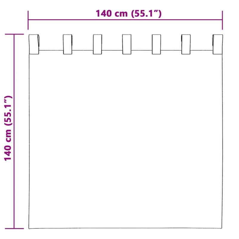 Firany Voile 2 pcs Jasnoszary 140 x 140 cm Poliester
