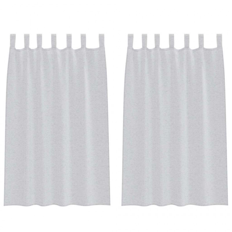 Firany Voile 2 pcs Jasnoszary 175 x 140 cm Poliester