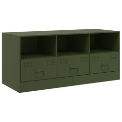 Szafka pod telewizor, oliwkowa, 99x39x44 cm, stalowa