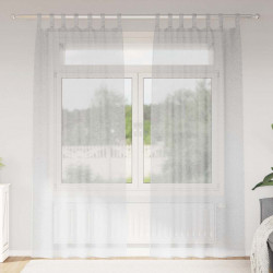 Firany Voile 2 pcs Jasnoszary 245 x 140 cm Poliester