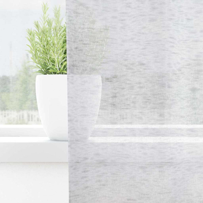 Firany Voile 2 pcs Jasnoszary 245 x 140 cm Poliester