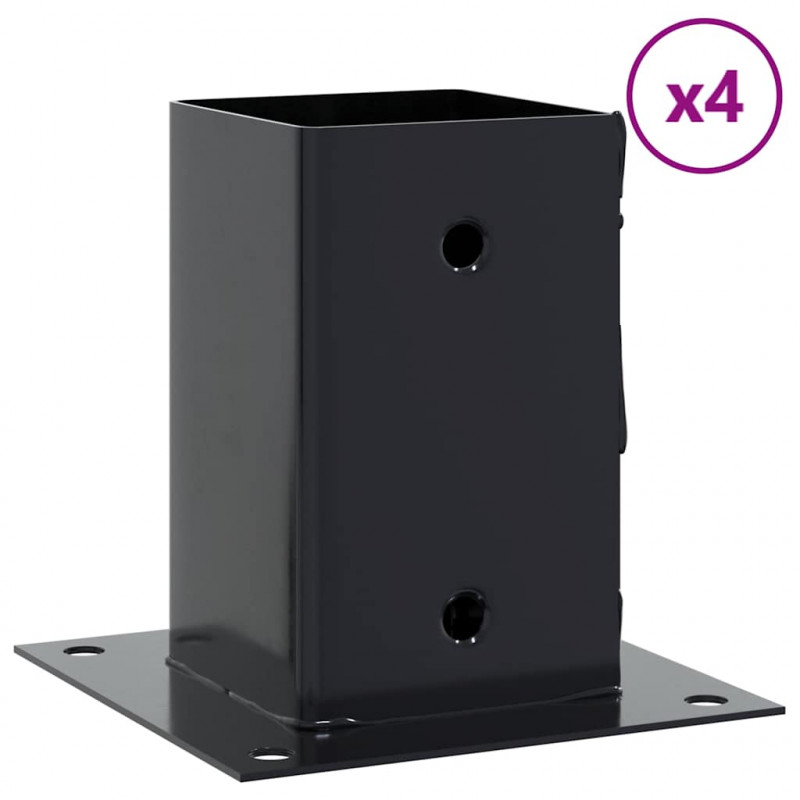 Podstawy słupków kwadratowe 4 szt. Antracyt 81x81 mm
