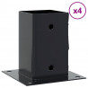 Podstawy słupków kwadratowe 4 szt. Antracyt 81x81 mm
