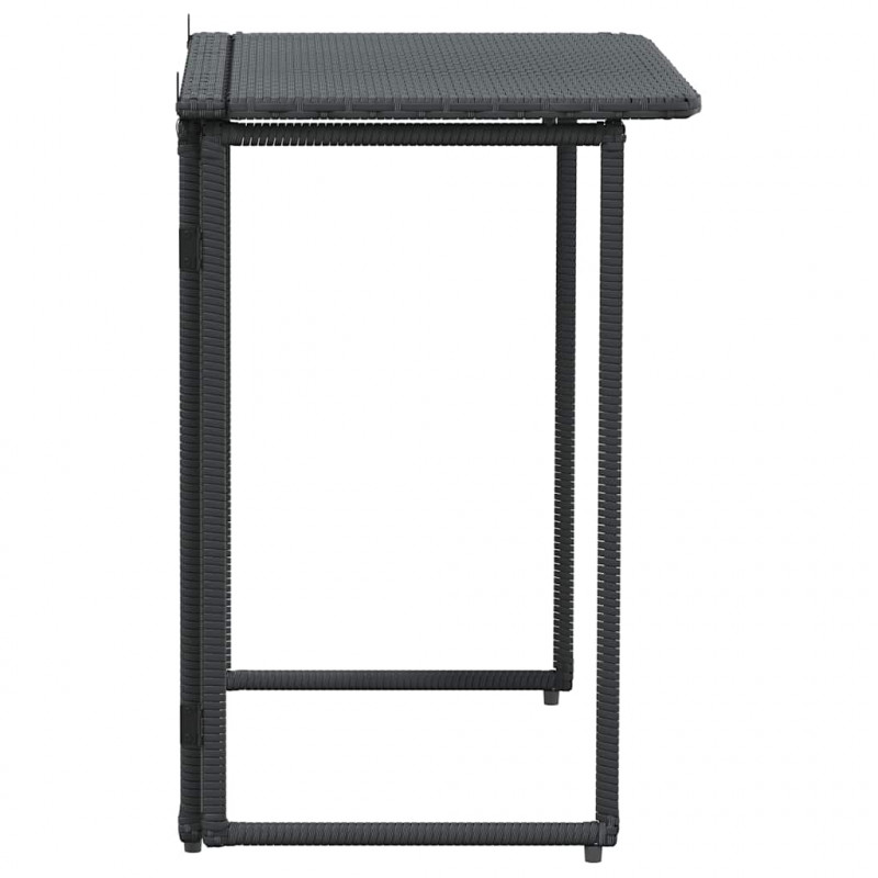 Składany stół ogrodowy czarny 90x51x75 cm polirattan
