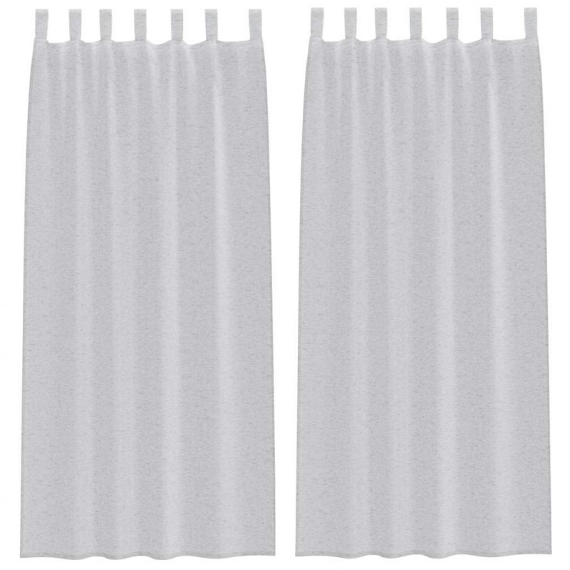 Firany Voile 2 pcs Jasnoszary 260 x 140 cm Poliester