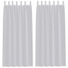 Firany Voile 2 pcs Jasnoszary 260 x 140 cm Poliester