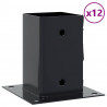 Podstawy słupków kwadratowe 12 szt. Antracyt 81x81 mm