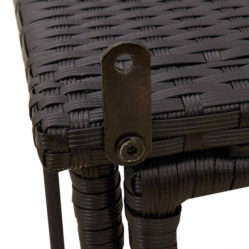 Składany stół ogrodowy czarny 90x51x75 cm polirattan