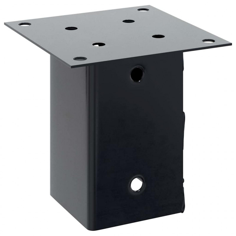 Podstawy słupków kwadratowe 12 szt. Antracyt 81x81 mm