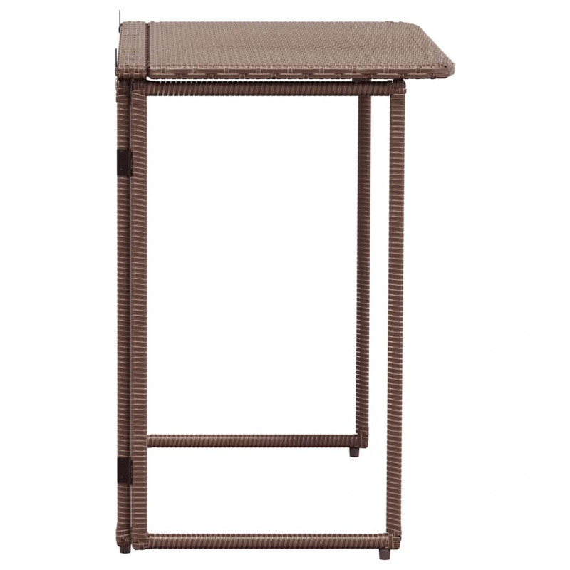 Składany stół ogrodowy Brązowy 90x51x75 cm Polirattan