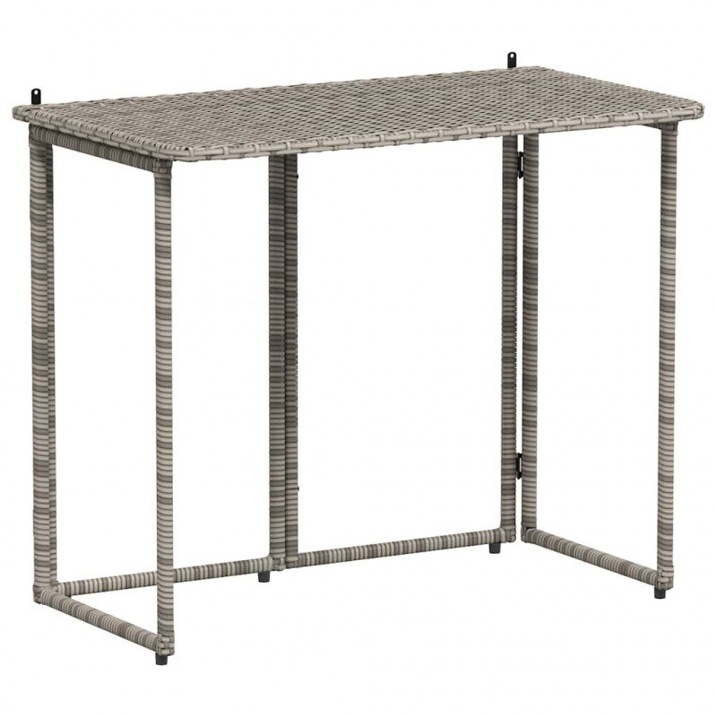Składany stół ogrodowy szary 90x51x75 cm polirattan