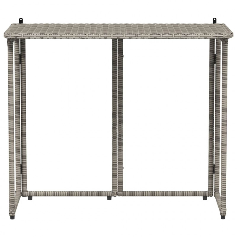 Składany stół ogrodowy szary 90x51x75 cm polirattan