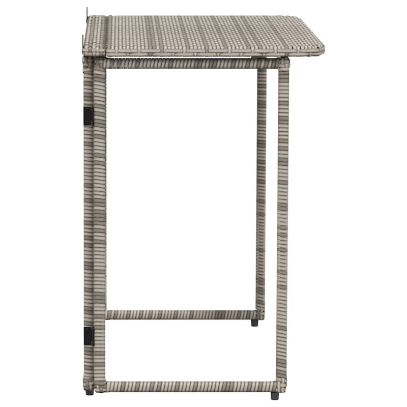 Składany stół ogrodowy szary 90x51x75 cm polirattan
