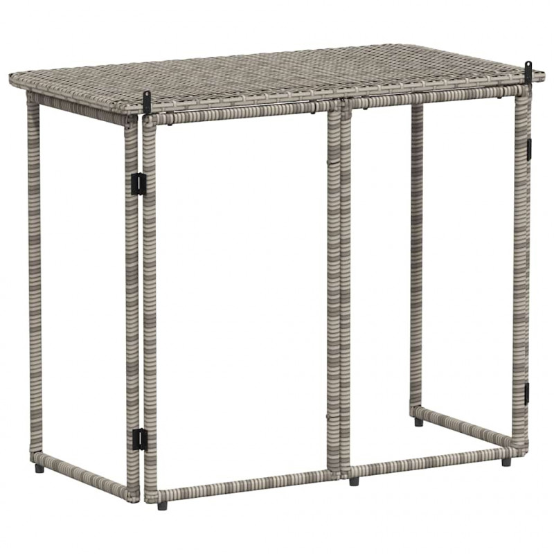 Składany stół ogrodowy szary 90x51x75 cm polirattan