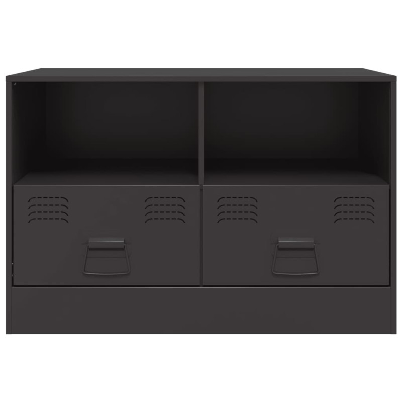 Szafki pod telewizor, 2 szt., czarne, 67x39x44 cm, stalowe
