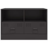 Szafki pod telewizor, 2 szt., czarne, 67x39x44 cm, stalowe