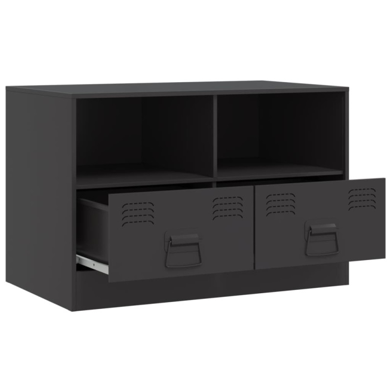 Szafki pod telewizor, 2 szt., czarne, 67x39x44 cm, stalowe