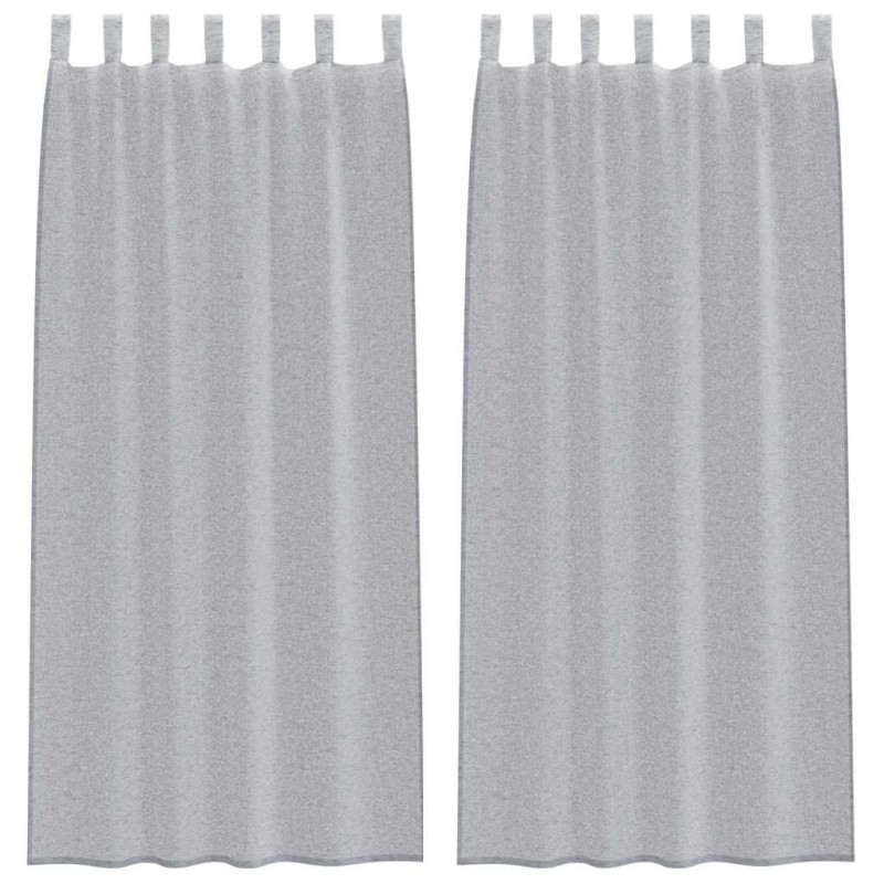 Firany Voile 2 pcs Ciemnoszary 260 x 140 cm Poliester