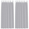 Firany Voile 2 pcs Ciemnoszary 260 x 140 cm Poliester