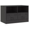 Szafki pod telewizor, 2 szt., czarne, 67x39x44 cm, stalowe