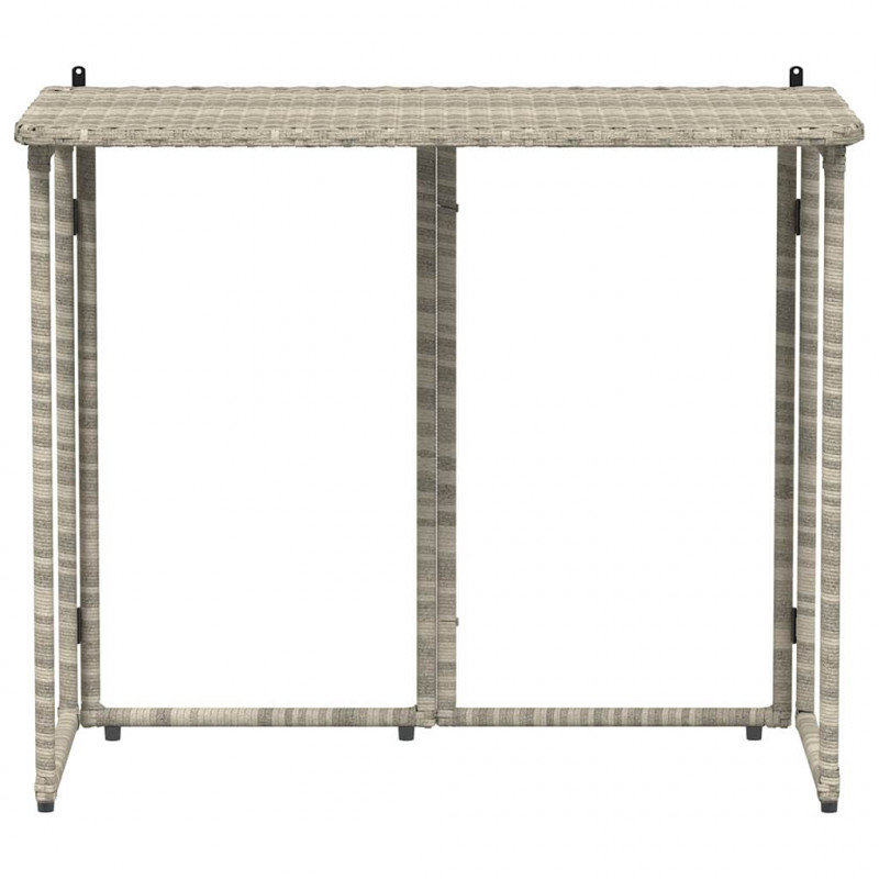 Składany stół ogrodowy Jasnoszary 90x51x75 cm Polirattan