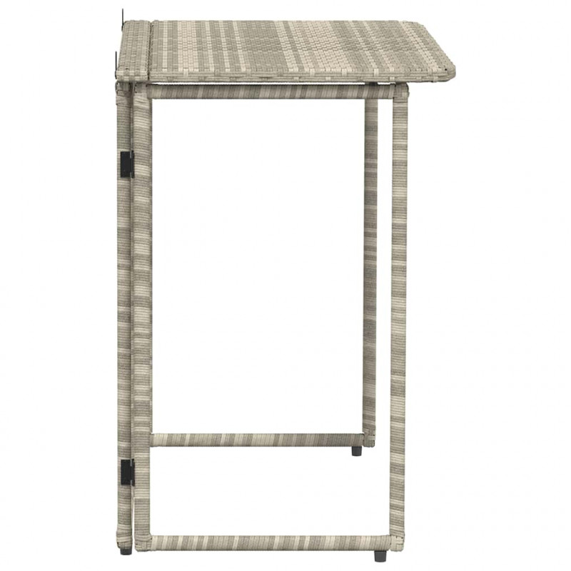 Składany stół ogrodowy Jasnoszary 90x51x75 cm Polirattan