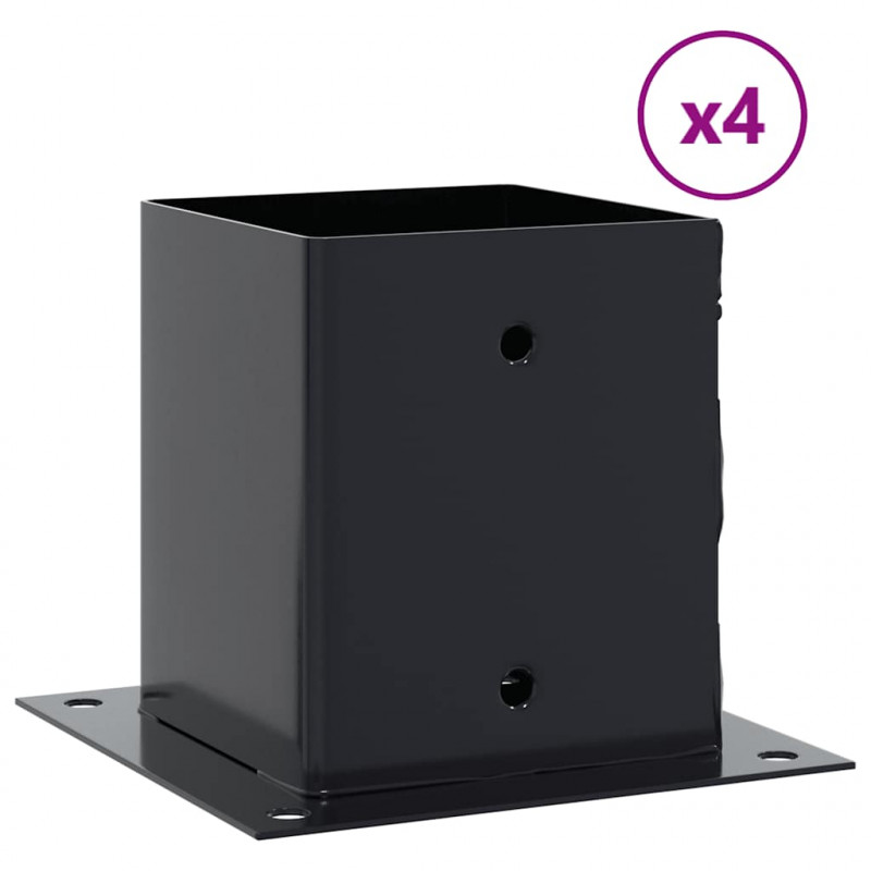 Podstawy słupków kwadratowe 4 szt. Antracyt 101x101 mm