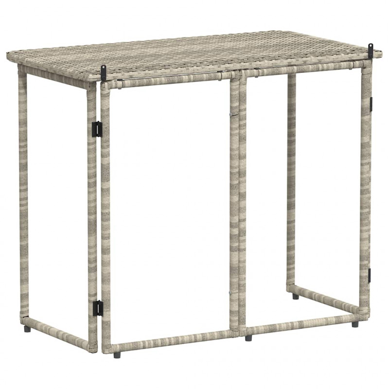 Składany stół ogrodowy Jasnoszary 90x51x75 cm Polirattan