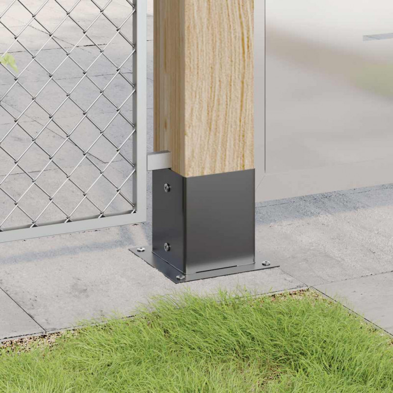 Podstawy słupków kwadratowe 4 szt. Antracyt 101x101 mm