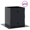 Podstawy słupków kwadratowe 12 szt. Antracyt 101x101 mm