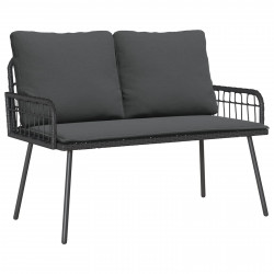 Ławka ogrodowa z poduszką Antracyt 114 x 64 x 90cm Stal