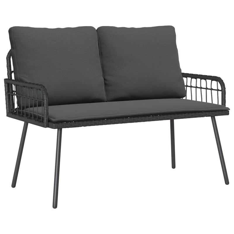 Ławka ogrodowa z poduszką Antracyt 114 x 64 x 90cm Stal
