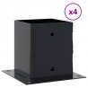 Podstawy słupków kwadratowe 4 szt. Antracyt 121x121 mm