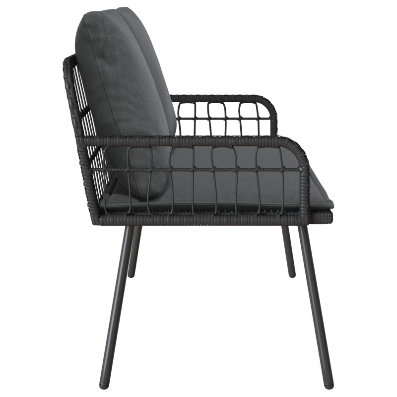 Ławka ogrodowa z poduszką Antracyt 114 x 64 x 90cm Stal