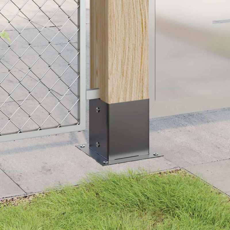Podstawy słupków kwadratowe 4 szt. Antracyt 121x121 mm