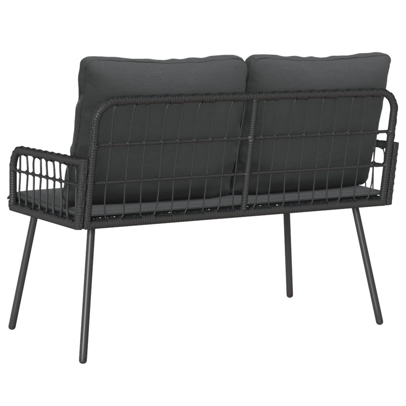Ławka ogrodowa z poduszką Antracyt 114 x 64 x 90cm Stal