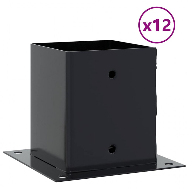 Podstawy słupków kwadratowe 12 szt. Antracyt 121x121 mm