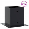 Podstawy słupków kwadratowe 12 szt. Antracyt 121x121 mm