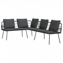 Sofa z poduszką Szary 61.5 x 123 x 82cm Metal