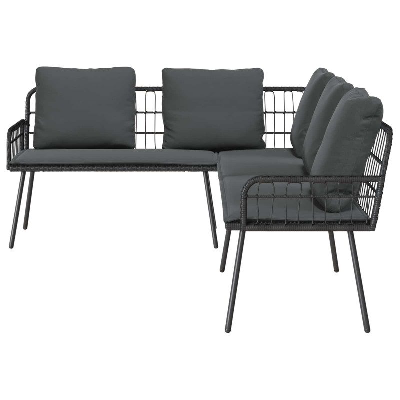 Sofa z poduszką Szary 61.5 x 123 x 82cm Metal